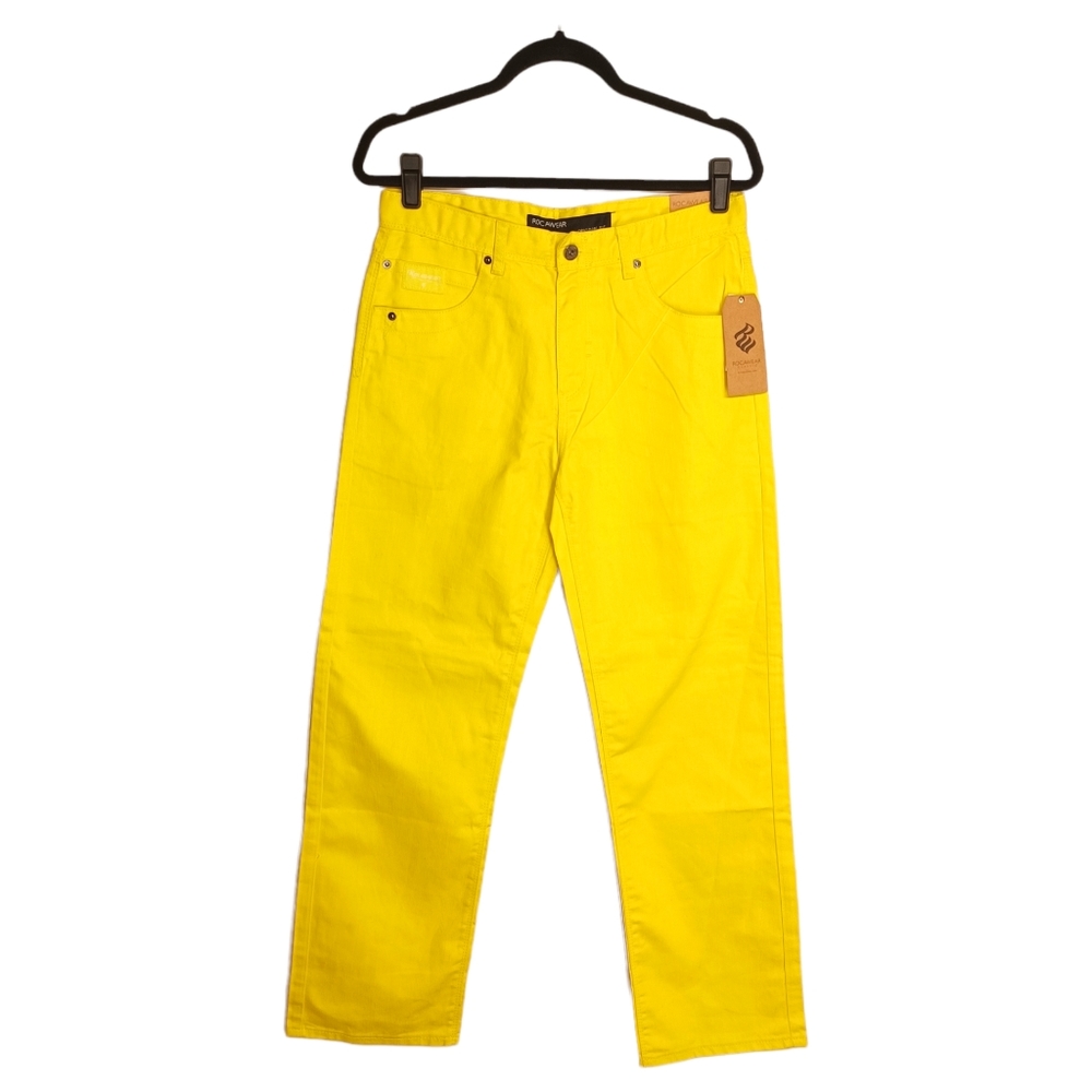 ROCAWEAR Vibrant Yellow Original Fit Straight Leg Colored Jeans 20 NWT